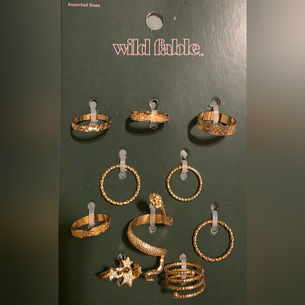 Wild Fable Textured Goldtone Ring Collection